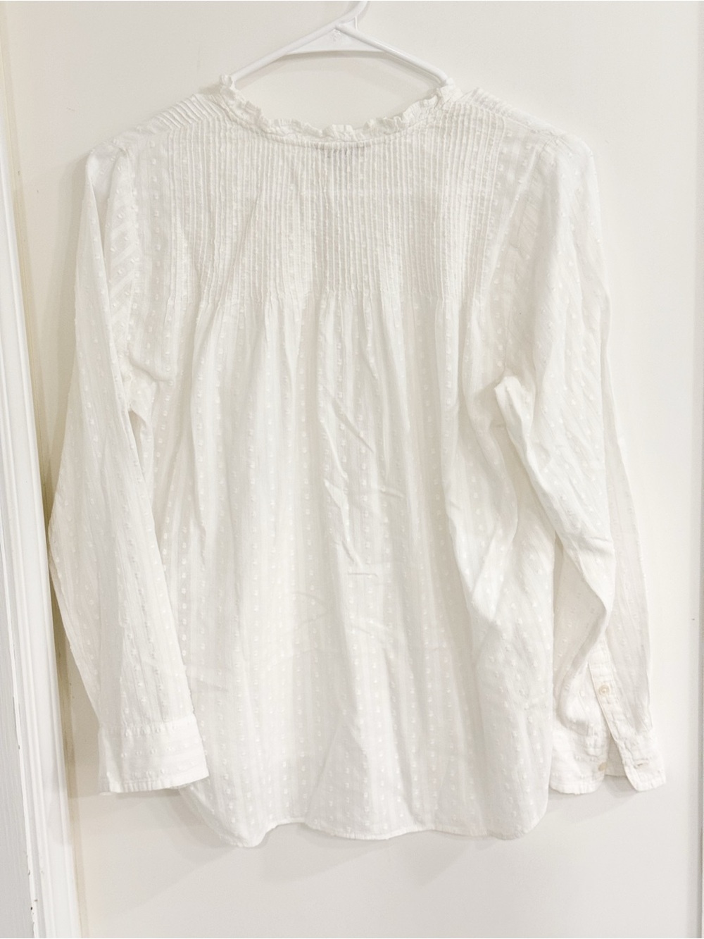 Point Sur White Textured Classic Cottagecore Lightweight Cotton Top Sz 4 - Picture 3 of 8